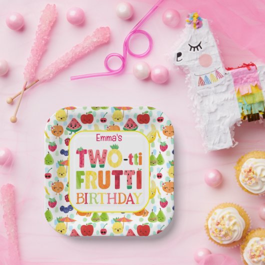 Two-tti Frutti Cutie Fruit 2e verjaardagsfeestje Papieren Bordje (Feest)