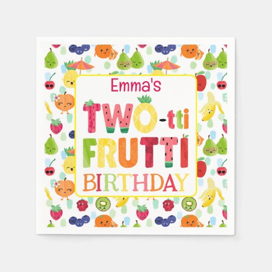 Two-tti Frutti Cutie Fruit 2e verjaardagsfeestje Servet (Voorkant)