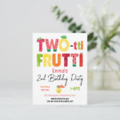 TWO-tti Frutti Cuties 2e verjaardag Tropisch fruit Briefkaart (Staand voorkant)