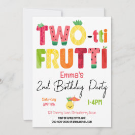 TWO-tti Frutti Cuties 2e verjaardag Tropisch fruit Kaart