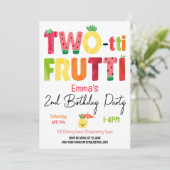 TWO-tti Frutti Cuties 2e verjaardag Tropisch fruit Kaart (Staand voorkant)