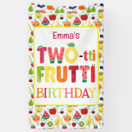 TWO-tti Frutti Cuties 2e verjaardagsfeestje Spandoek