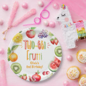 Two-tti frutti meisje 2e verjaardagsfeest papieren bordje (Feest)