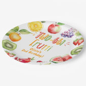 Two-tti frutti meisje 2e verjaardagsfeest papieren bordje (Gekanteld)