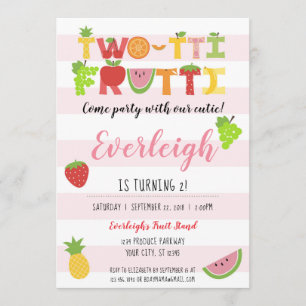 Two-tti Frutti - Tutti Fruity Birthday Uitnodiging
