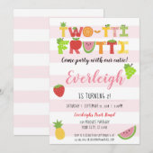 Two-Tti Frutti - Tutti Fruity verjaardagsuitnodigi Kaart (Voorkant / Achterkant)
