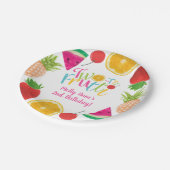 TWO-tti Frutti Tutti Frutti Meisje 2e Verjaardag Papieren Bordje (Gekanteld)