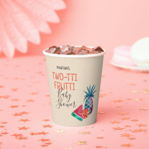 Two-tti Frutti Twins Baby shower papier Cup Papieren Bekers