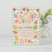 Two-tti Frutti Twotti Fruit Tropical 2nd Birthday  Kaart (Staand voorkant)