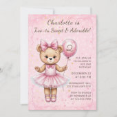 Two-Tu Sweet Coquette Ballerina Beer Verjaardag Kaart (Voorkant)