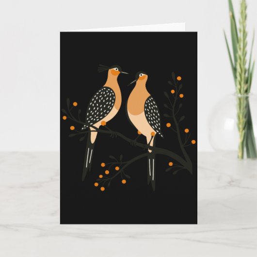 Two Turtle Doves Cut Out Stencil Retro Style 7 Bab Kaart (Voorkant)