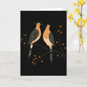 Two Turtle Doves Cut Out Stencil Retro Style 7 Bab Kaart (Gele Bloem)