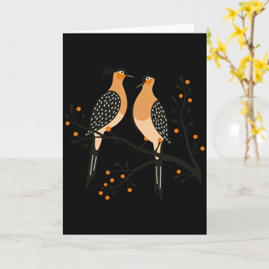 Two Turtle Doves Cut Out Stencil Retro Style 7 Bab Kaart (Gele Bloem)