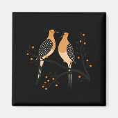 Two Turtle Doves Cut Out Stencil Retro Style 7 Bab Magneet (Voorkant)