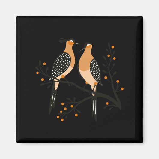 Two Turtle Doves Cut Out Stencil Retro Style 7 Bab Magneet (Voorkant)