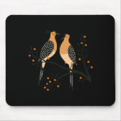 Two Turtle Doves Cut Out Stencil Retro Style 7 Bab Muismat (Voorkant)