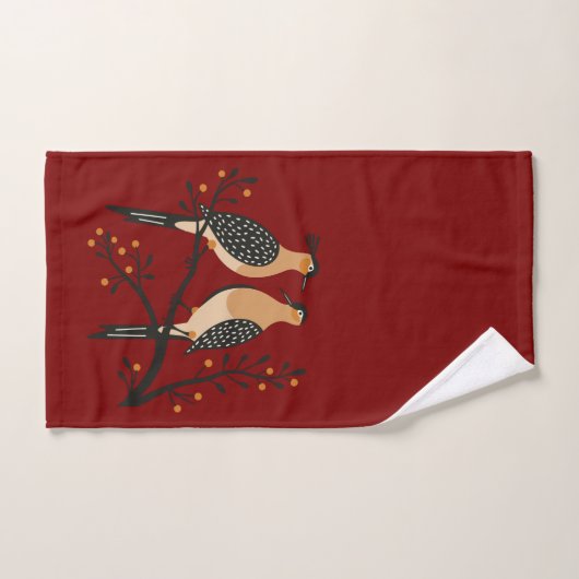 Two Turtle Doves Cut-Out Stencil Retro Style 7 Bad Handdoek (Handdoek)