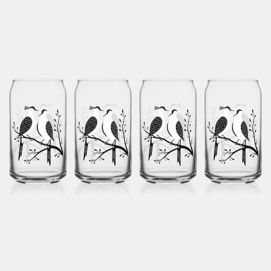 Two Turtle Doves Cut-Out Stencil Retro Style 7 Blikvorm Glas (Achterkant)