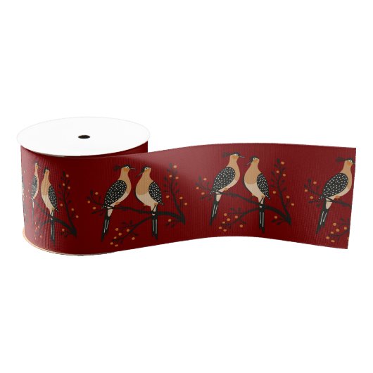 Two Turtle Doves Cut-Out Stencil Retro Style 7 Grosgrain Lint (Spoel)