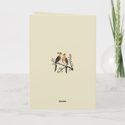 Two Turtle Doves Cut-Out Stencil Retro Style 7 Kaart (Achterkant)