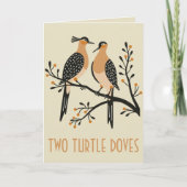 Two Turtle Doves Cut-Out Stencil Retro Style 7 Kaart (Voorkant)
