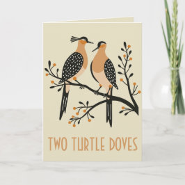 Two Turtle Doves Cut-Out Stencil Retro Style 7 Kaart
