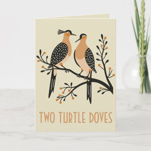 Two Turtle Doves Cut-Out Stencil Retro Style 7 Kaart (Voorkant)