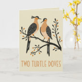 Two Turtle Doves Cut-Out Stencil Retro Style 7 Kaart (Gele Bloem)