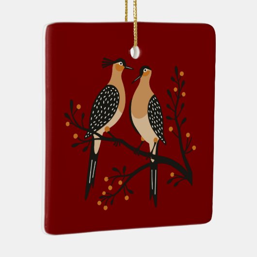 Two Turtle Doves Cut-Out Stencil Retro Style 7 Keramisch Ornament (Rechts)