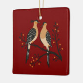 Two Turtle Doves Cut-Out Stencil Retro Style 7 Keramisch Ornament (Links)