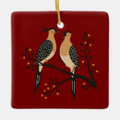 Two Turtle Doves Cut-Out Stencil Retro Style 7 Keramisch Ornament (Voorkant)