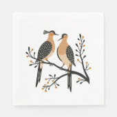 Two Turtle Doves Cut-Out Stencil Retro Style 7 Servet (Voorkant)