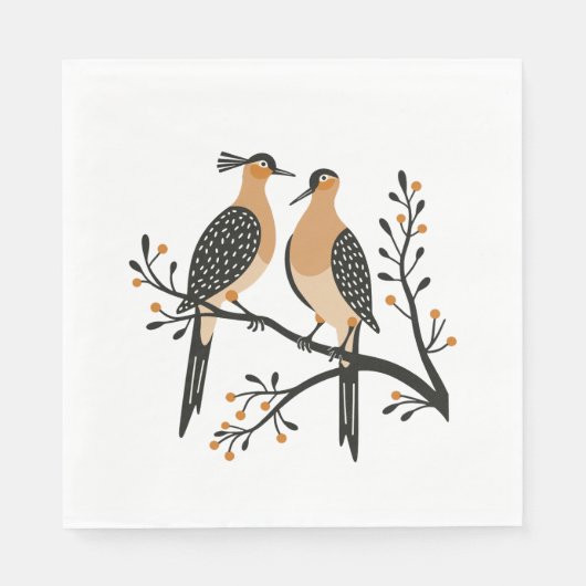 Two Turtle Doves Cut-Out Stencil Retro Style 7 Servet (Voorkant)