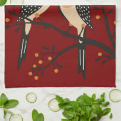 Two Turtle Doves Cut-Out Stencil Retro Style 7 Theedoek (Gevouwen)