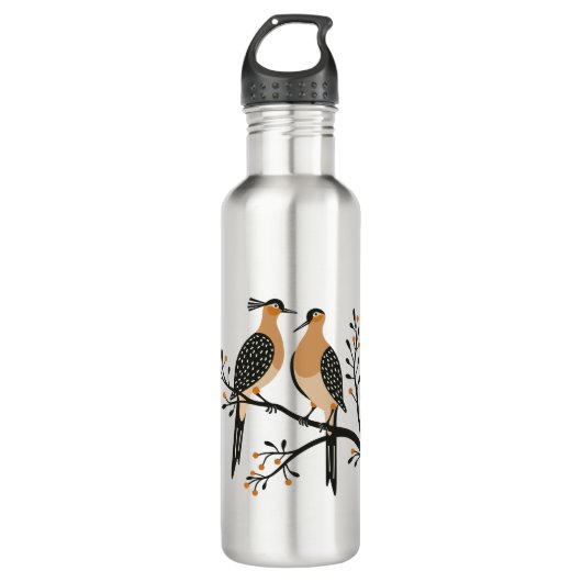 Two Turtle Doves Cut-Out Stencil Retro Style 7 Waterfles (Voorkant)