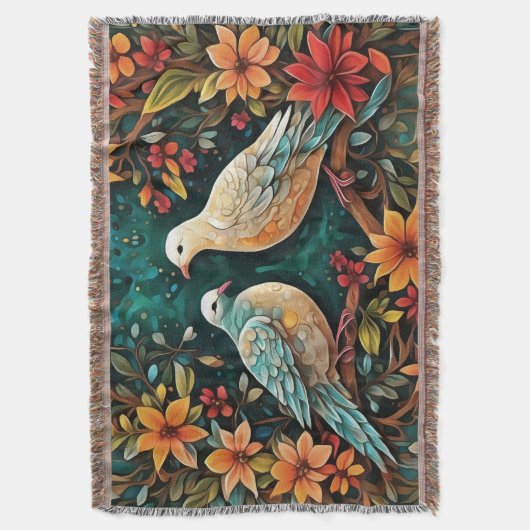 Two Turtle Doves Deken (Voorkant Verticaal)