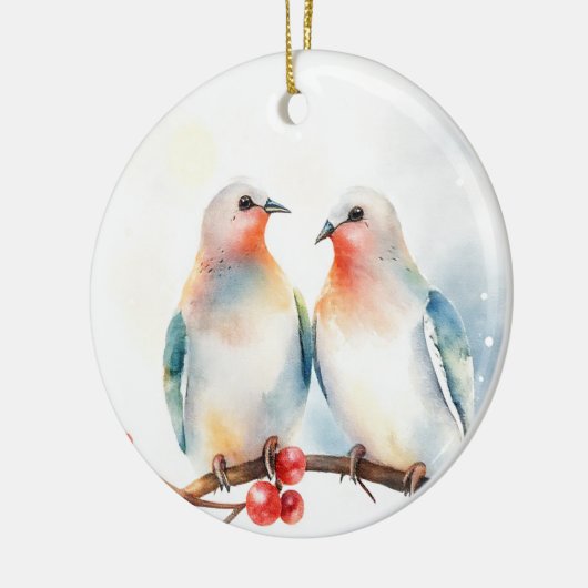 Two Turtle Doves Keramisch Ornament (Links)