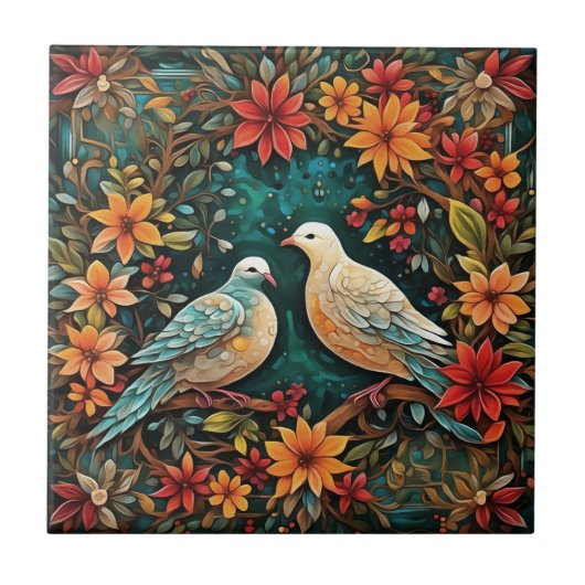 Two Turtle Doves Tegeltje (Voorkant)