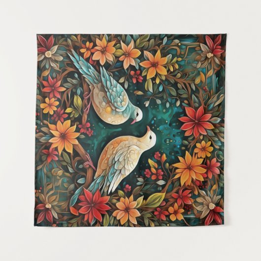 Two Turtle Doves Wandkleed (Voorkant (horizontaal))