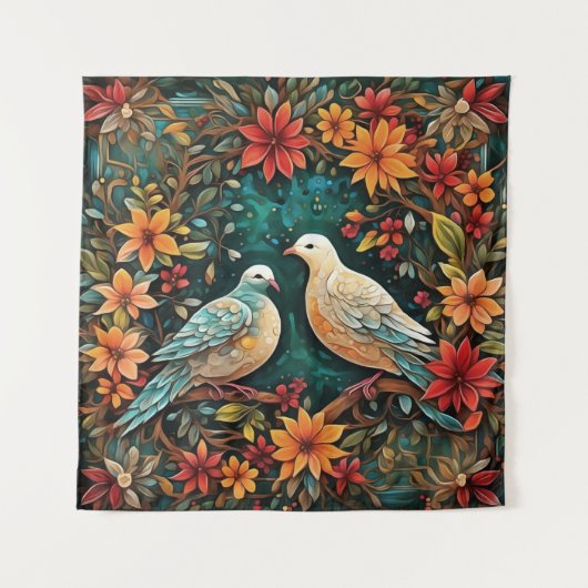 Two Turtle Doves Wandkleed (Voorkant)