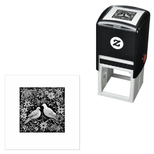 Two Turtle Doves Zelfinktende Stempel (In situ)