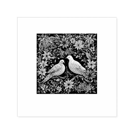 Two Turtle Doves Zelfinktende Stempel (Design)