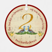 Two Turtledoves 2nd day of Christmas Metalen Ornament (Voorkant)