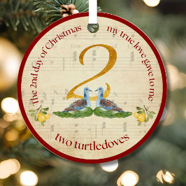 Two Turtledoves 2nd day of Christmas Metalen Ornament