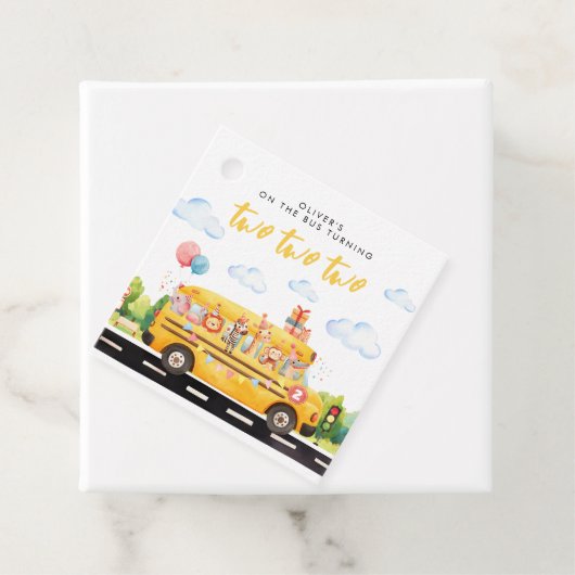 Two Two Two School Bus Bedankjes Labels (In situ)