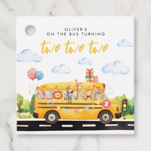 Two Two Two School Bus Bedankjes Labels (Voorkant)