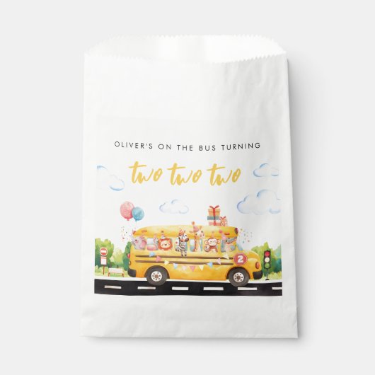 Two Two Two School Bus Treat Bag Bedankzakje (Voorkant)