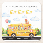 Two Two Two Schoolbus Kartonnen Onderzetters (Voorkant)