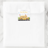 Two Two Two Schoolbus Vierkante Sticker (Tas)