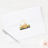 Two Two Two Schoolbus Vierkante Sticker (Envelop)